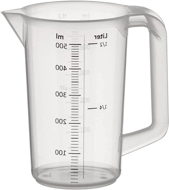 Misuratore da 0,5 litri in plastica con divisioni di misura - 1 pezzo