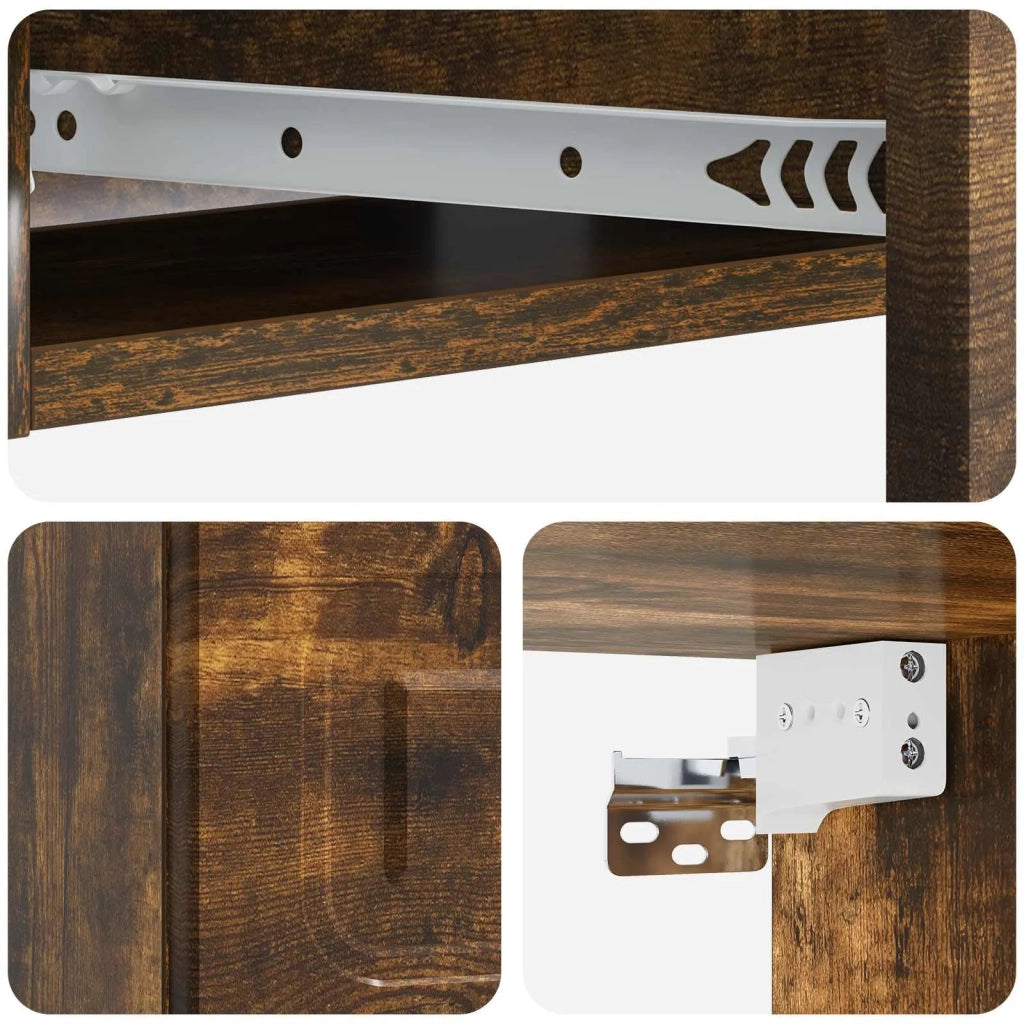 Tavolino da Parete Laterale Rovere Fumo 59 x 34,5 x 17 cm 899340
