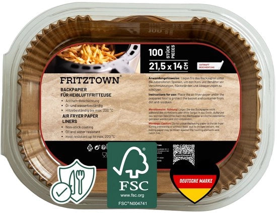 Cartellino per air fryer - 100 pezzi, 21,5 x 14 cm rettangolare