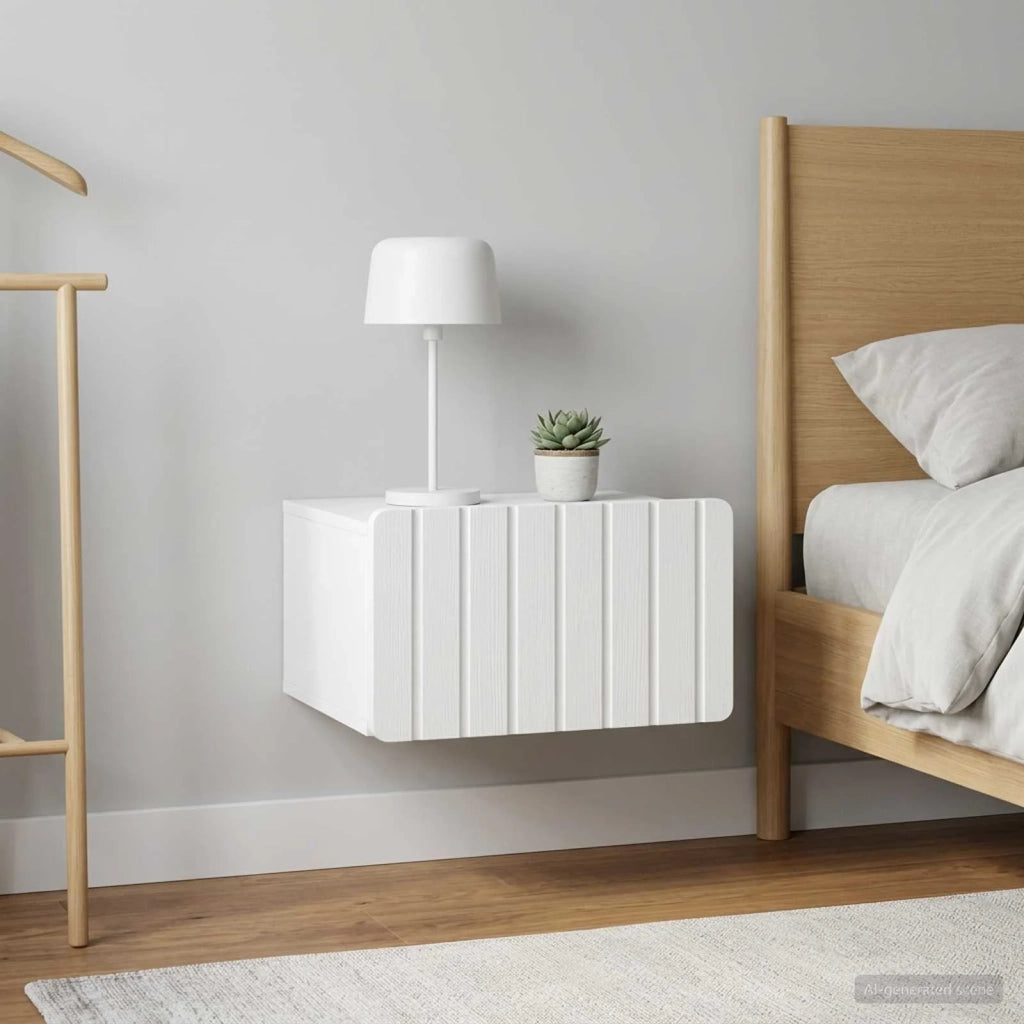 Mobiletto da notte a muro 2 pcs Bianco 49 x 34,5 x 24 cm 898276
