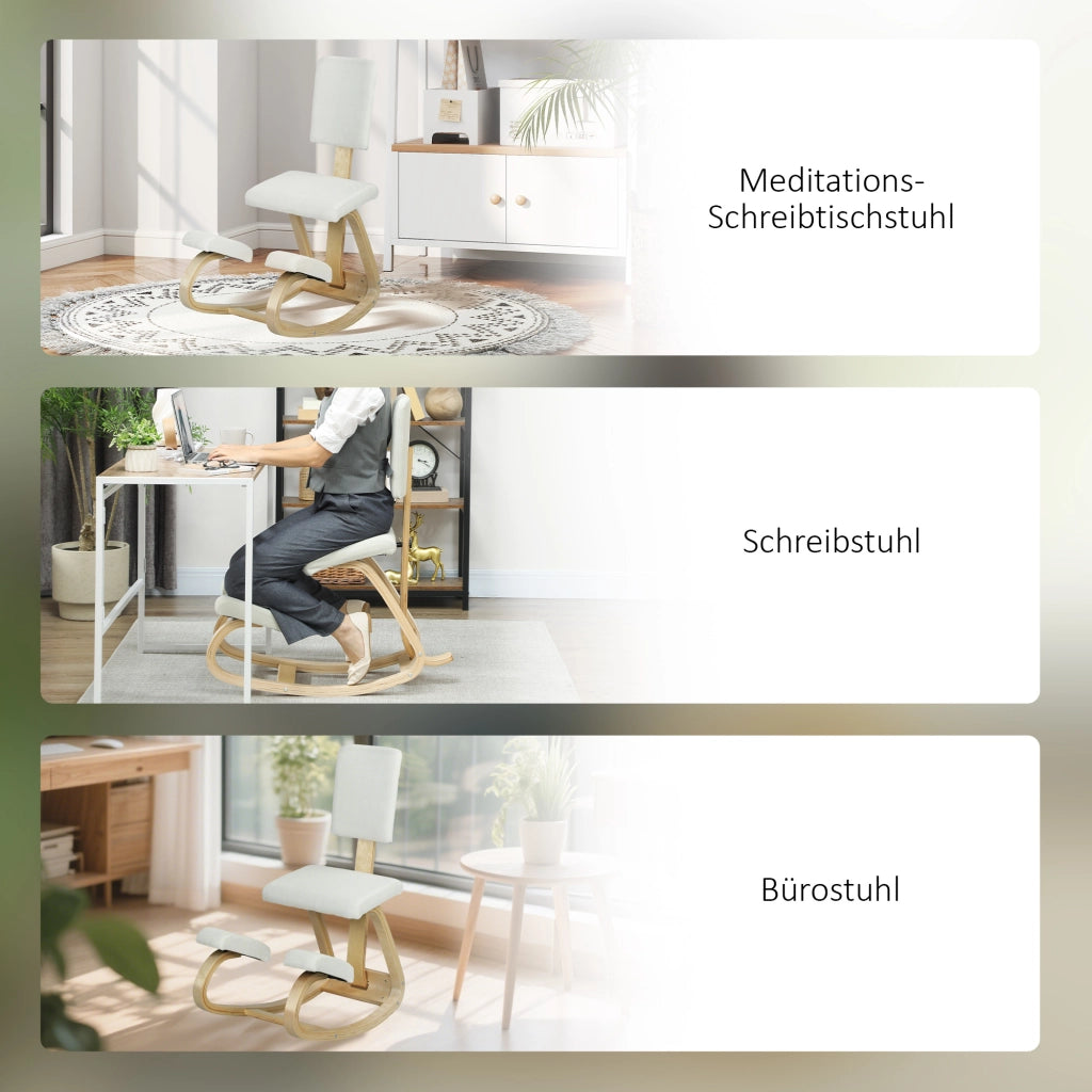 Sedia ergonomica a ginocchia ¨C Minimal ¨C crema