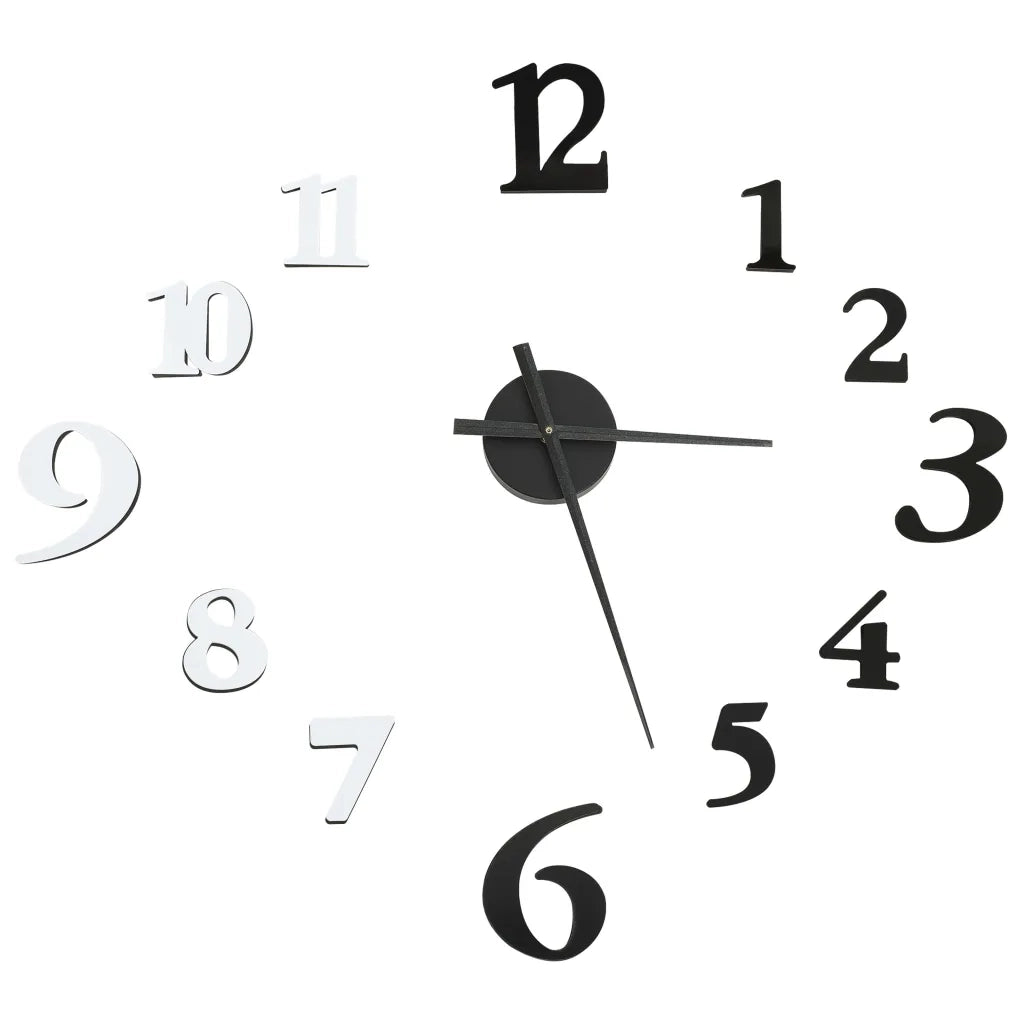 Orologio da Parete 3D Design Moderno Nero e Bianco 100 cm XXL 325150