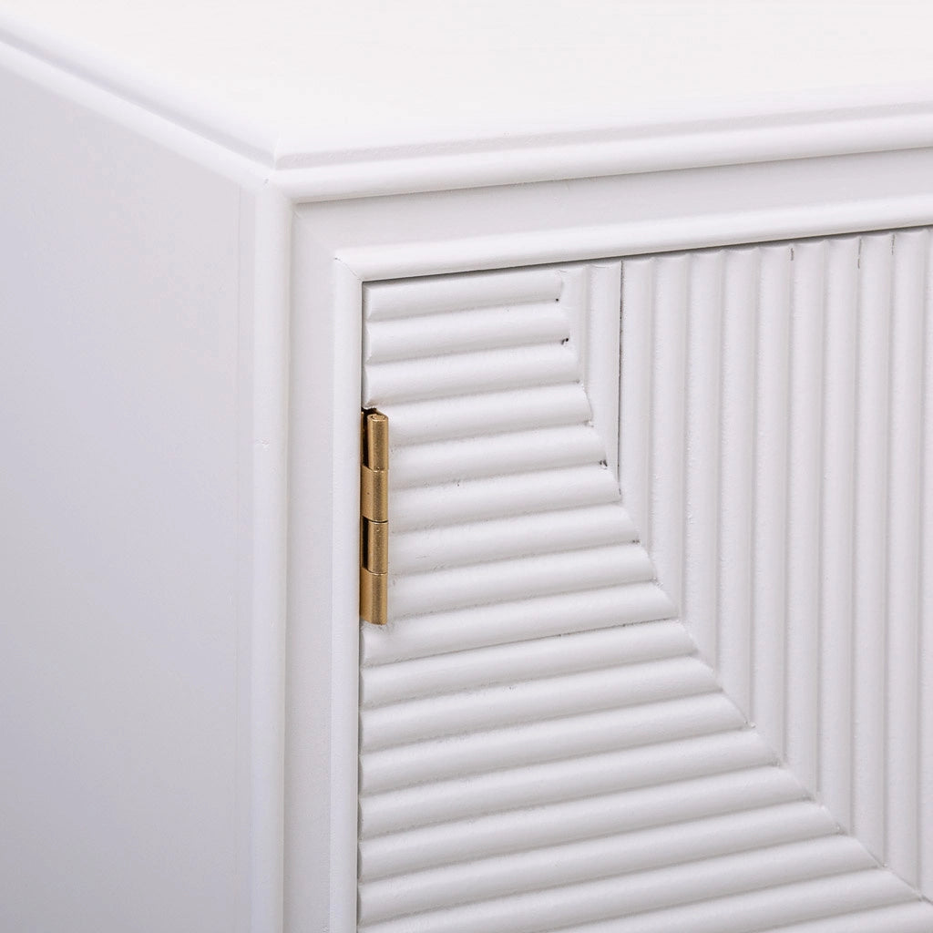 Mobile base in legno bianco 121x40,5x61,5h