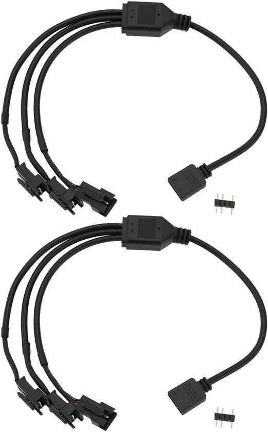 Adattore di Cavo a 3 Pin - 5V - 30CM - Strisce LED per PC - 1 a 3 - Aumenta l'Illuminazione del Tuo Setup Gaming - Adatto per Computer e Console