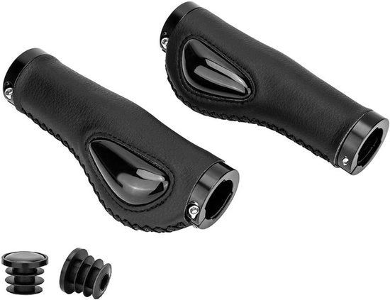 Manubrio in silicone con palla di gomma per assorbimento shock per bicicletta da montagna - nero con trattamento anti-slip.