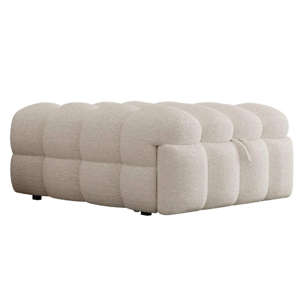 Letto imbottito trasformabile in pouf tessuto teddy 183x76 cm