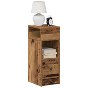 Comodino con Cassetto Legno Antico 25x31x66 cm 858628