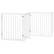 Cancelletto e porta di sicurezza per animali domestici 4 pannelli legno di pioppo bianco 02_0023344