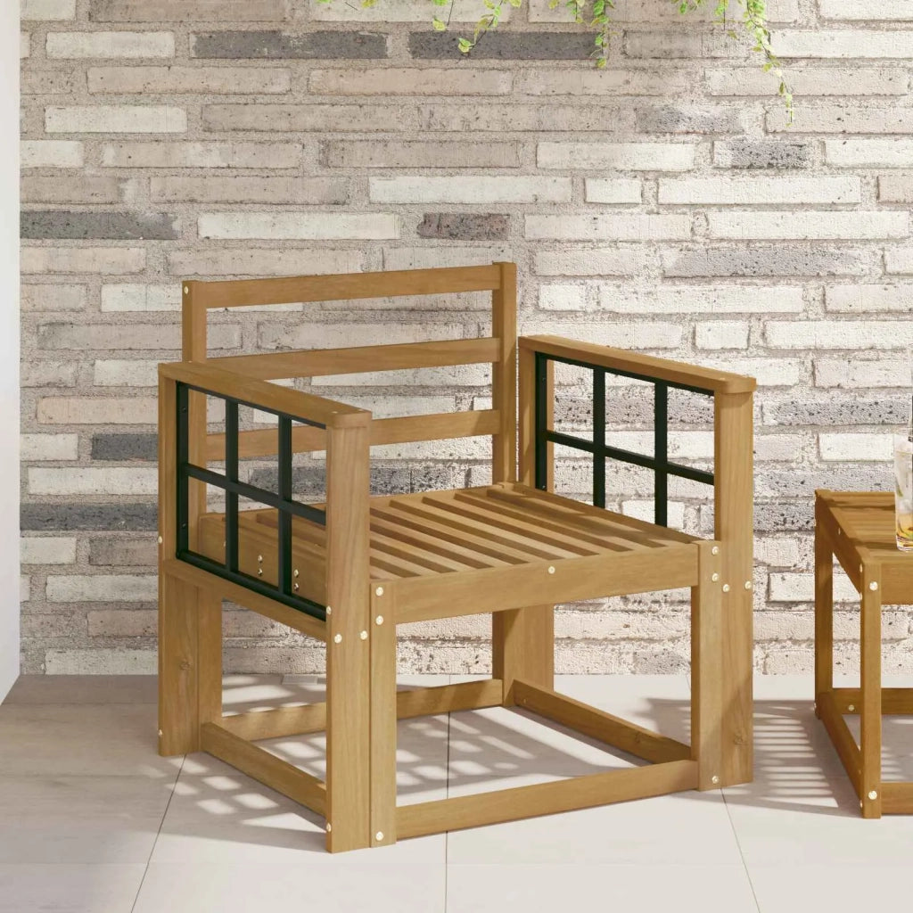 Set di divani da esterno Legno di Acacia Massello Bianco 3438983