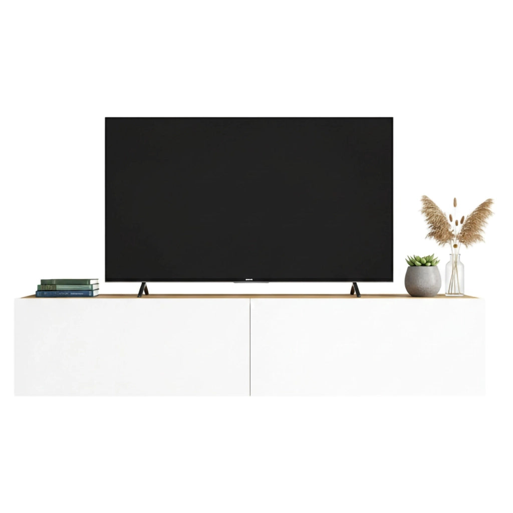 Principi, Mobile Porta tv 2 Ripiani, 140x32x29h cm Marrone Quercia