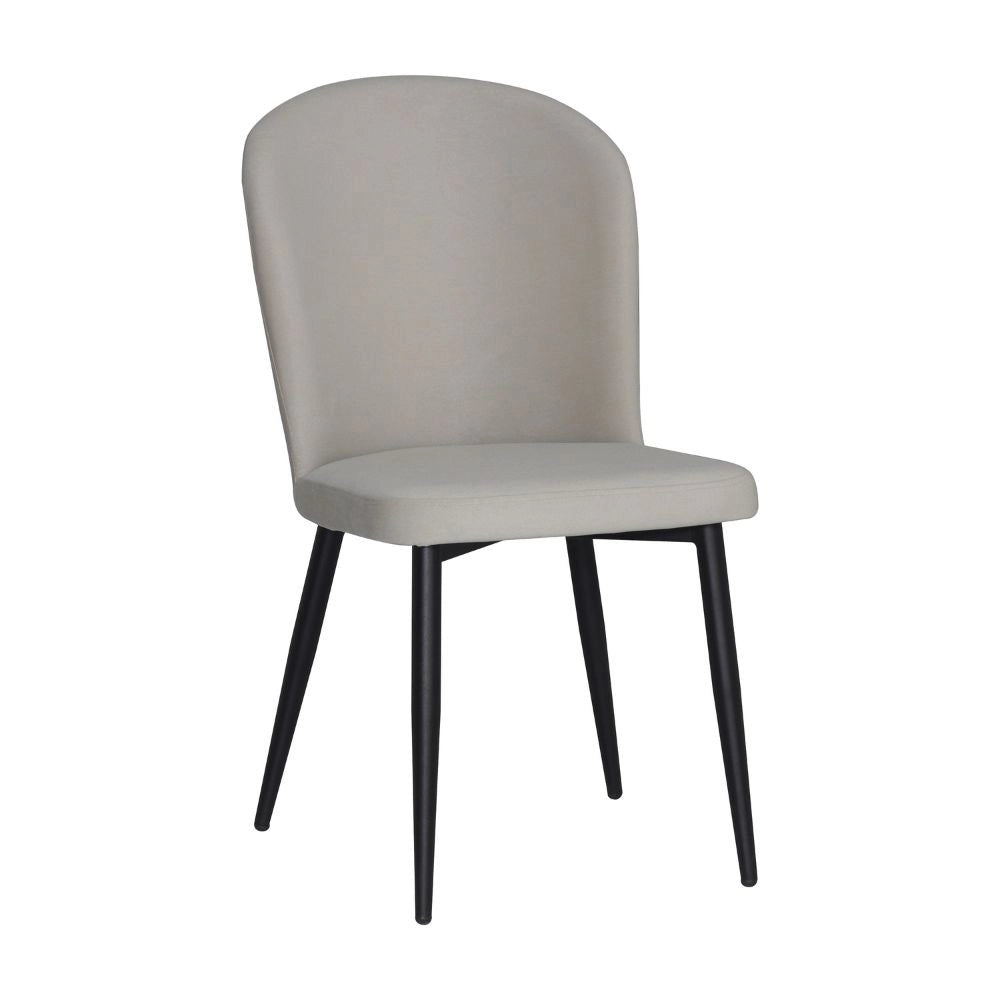 Set 4 Sedie Barka in tessuto grigio con piedi neri – Comfort morbido e design