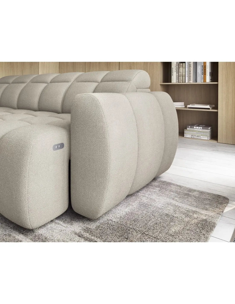 Divano angolare elettrico RONDA 4 posti beige – angolo sinistro