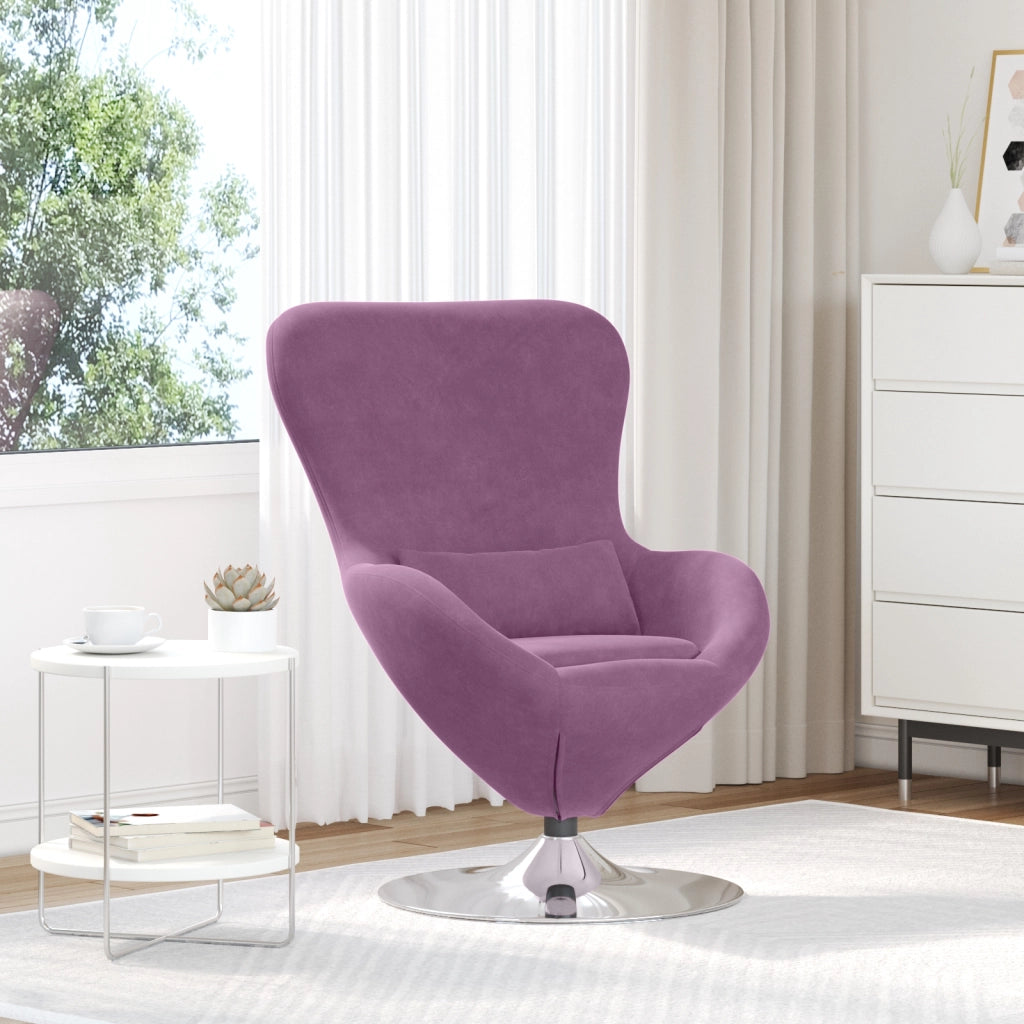 Poltrona Uovo in Velluto Viola