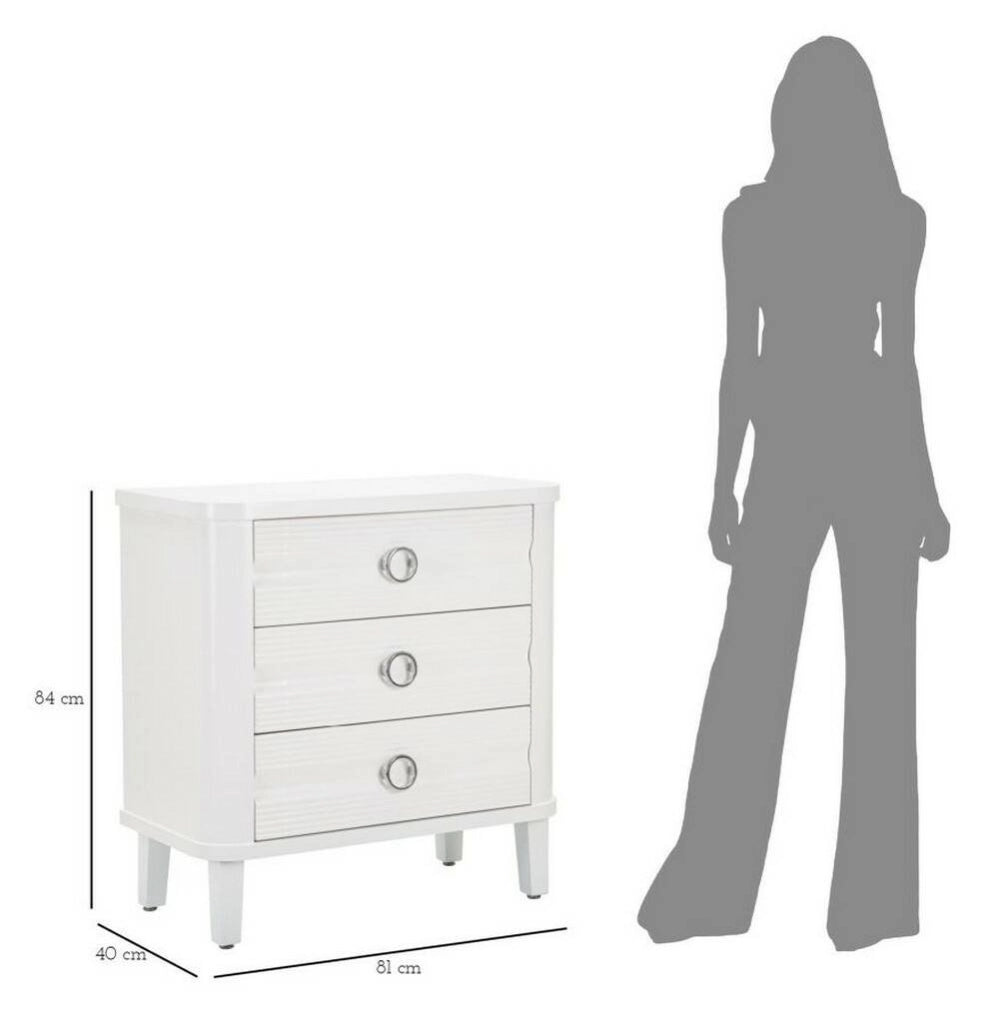 Cassettiera Tribeca, Settimino multiuso, Comò camera da letto, Mobile con cassetti, 81x40 h84 cm, Bianco