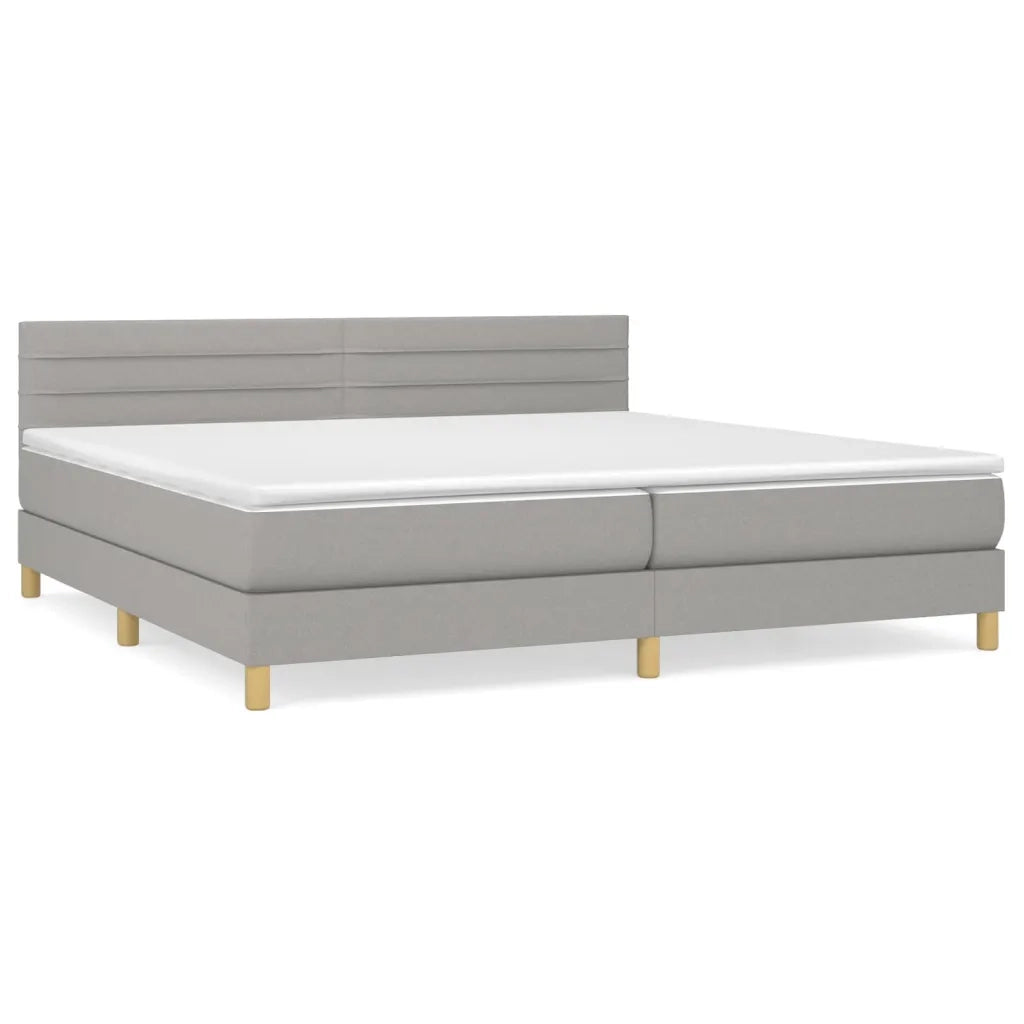 Giroletto a Molle con Materasso Grigio Chiaro 200x200cm Tessuto 3140721