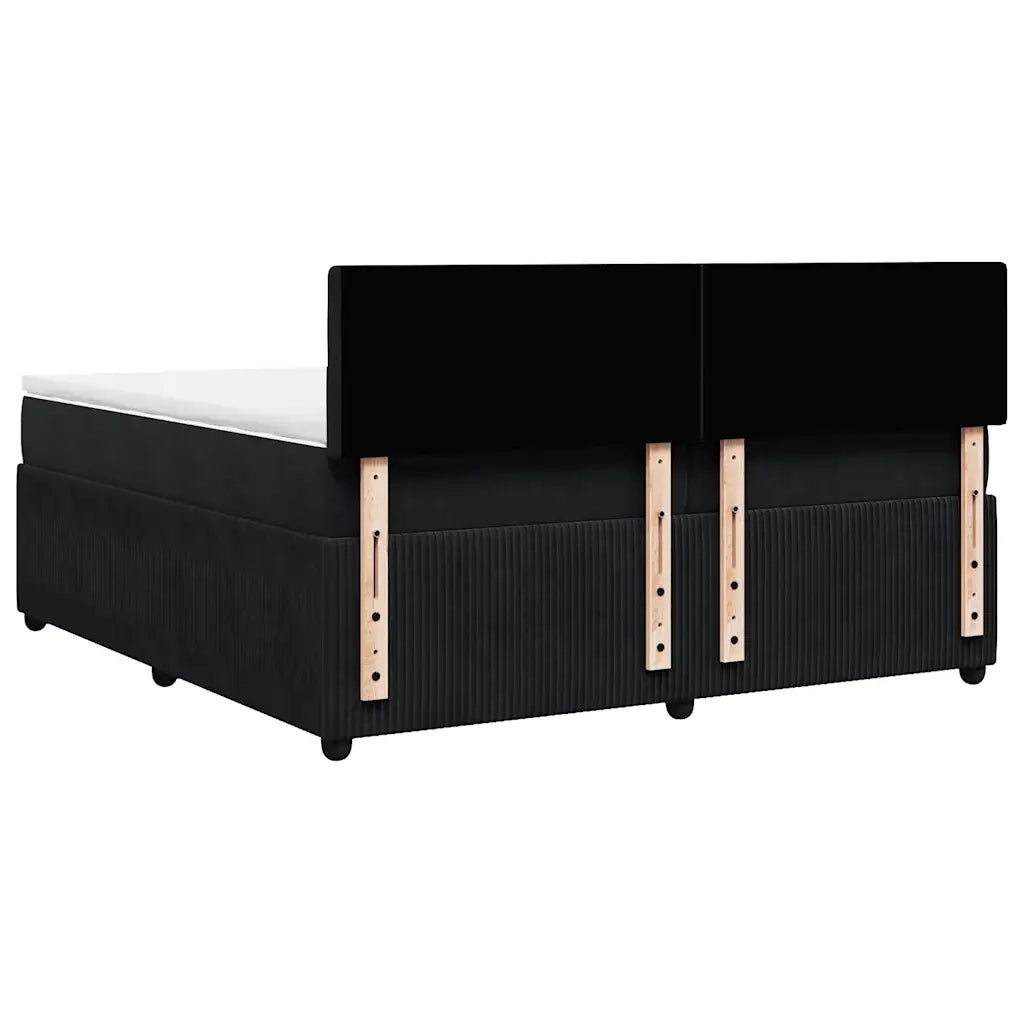 vidaXL Giroletto a Molle con Materasso Nero 200x200 cm in Velluto