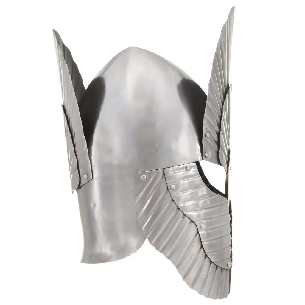 Elmo da Cavaliere Medievale Fantasia LARP Argento in Acciaio cod mxl 65221