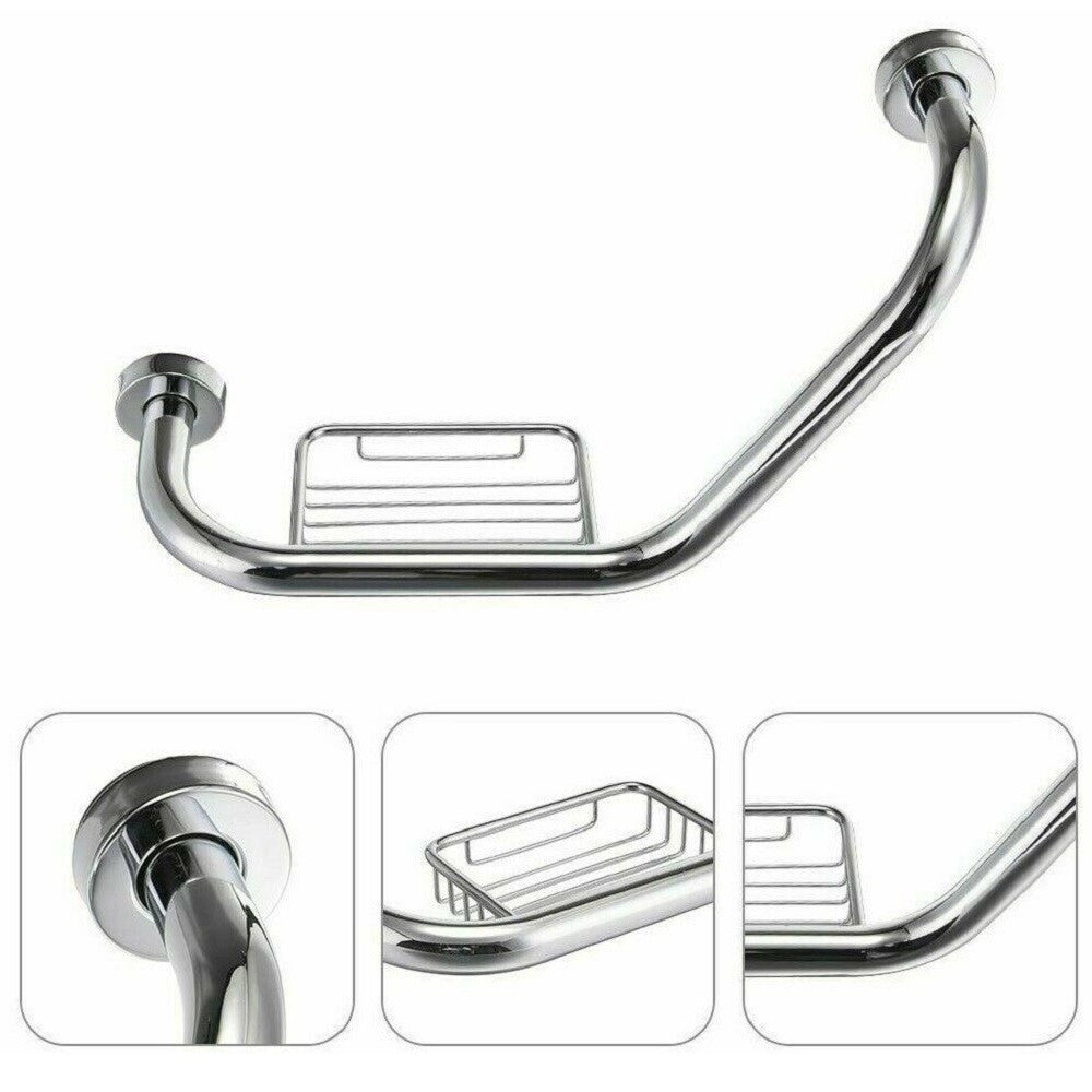 Trade Shop - Maniglione Sicurezza Bagno Portasapone Maniglia Doccia Anziani Disabili 45 Cm -