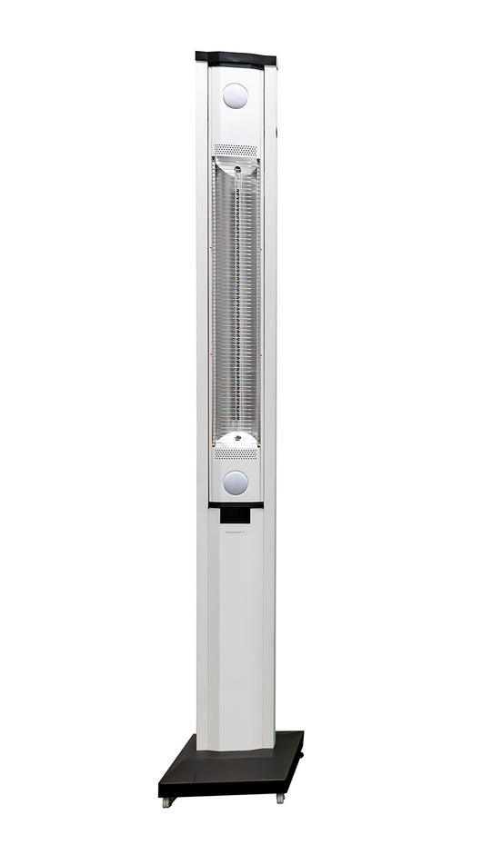 Stufa Elettrica ad infrarossi da Esterno 50x25x200 cm in Fibra di Carbonio con Luce Led Skyline Bianco Latte