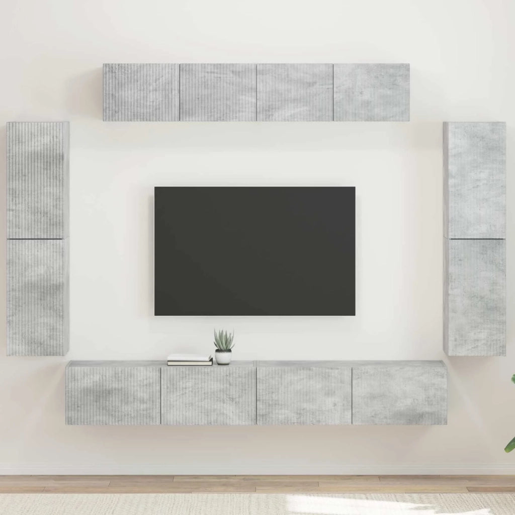 Mobile TV 8 pcs Grigio cemento