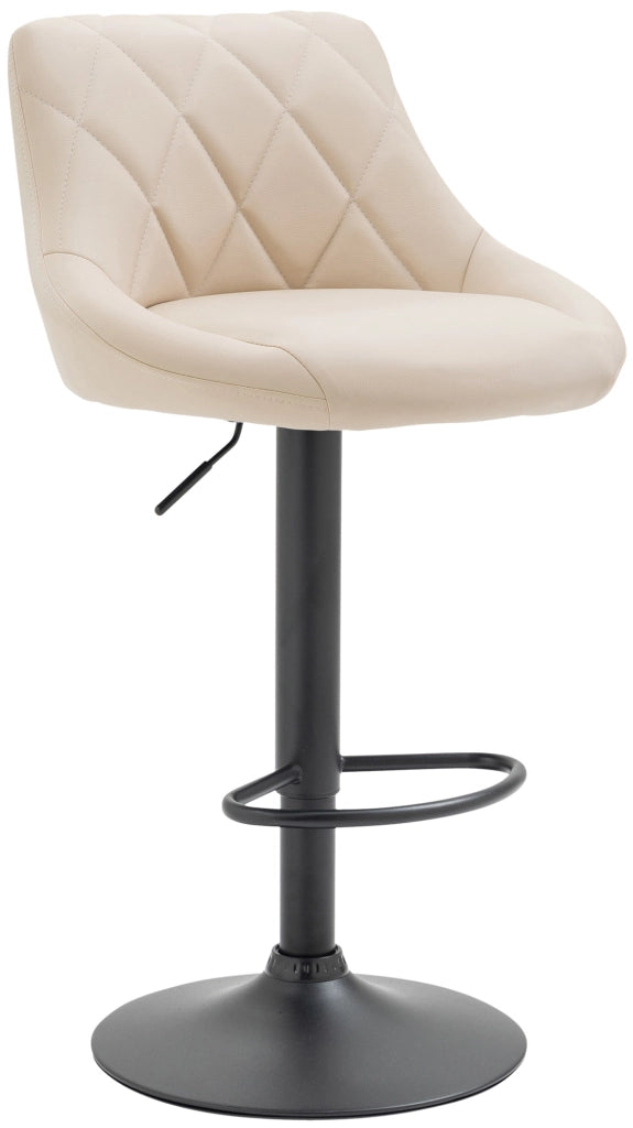 Sgabello Lazio in similpelle crema,nero