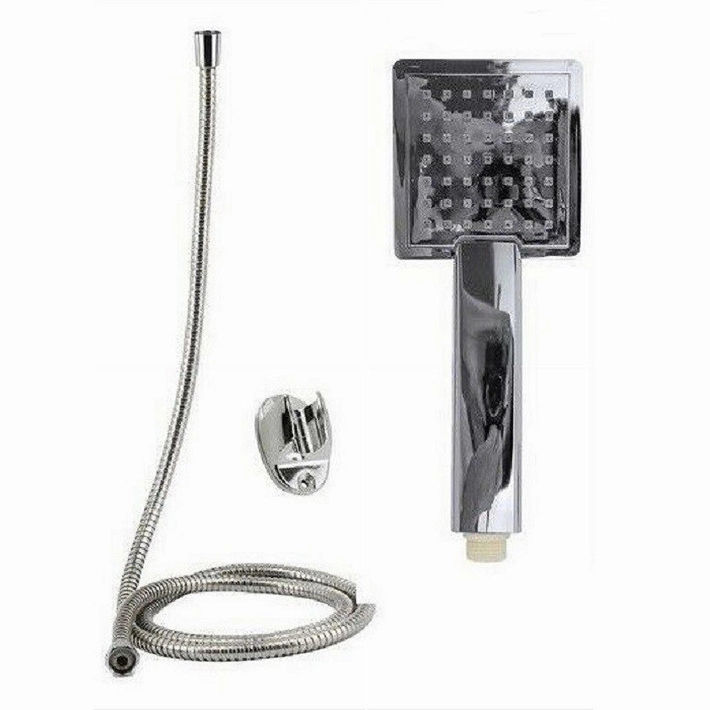 Trade Shop - Kit Doccetta Doccino Quadrato Soffione Doccia Bagno Laccio 1,8 Mt Staffa 69304 -