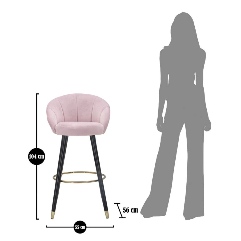 Sgabello Alto VKH431, Rosa, Metallo, 55x56x104 cm