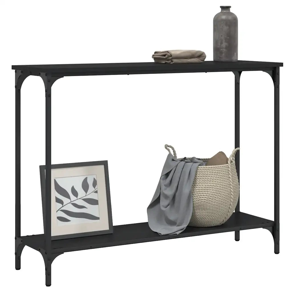 Tavolino Consolle | Tavolo d'Ingresso Nero 101x30,5x75 cm in Legno Multistrato