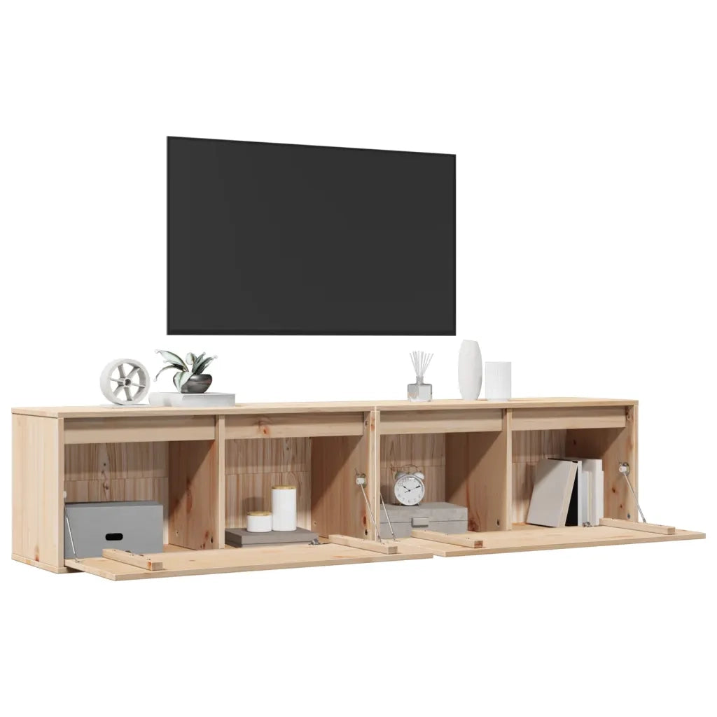 Pensili 2 pz 80x30x35 cm in Legno Massello di Pino