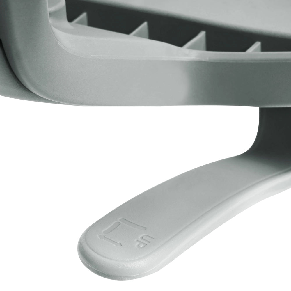 Sedia da ufficio grigio in rete con base girevole, braccioli e altezza regolabile per ufficio domestico e open space