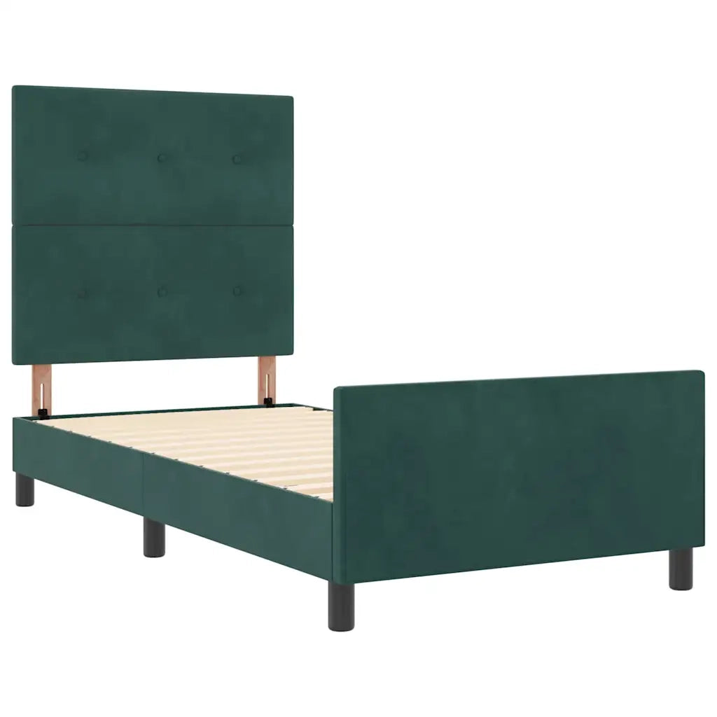 Letto a molle con testiera Verde Scuro 80 x 200 cm Velluto 3344906
