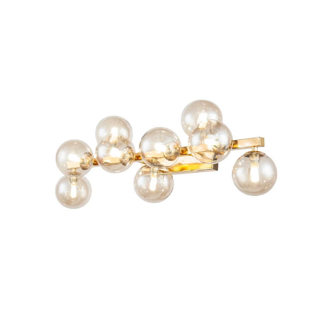 Maytoni applique contemporanea Dallas 9 luci G9 oro metallo vetro soffiato ambra