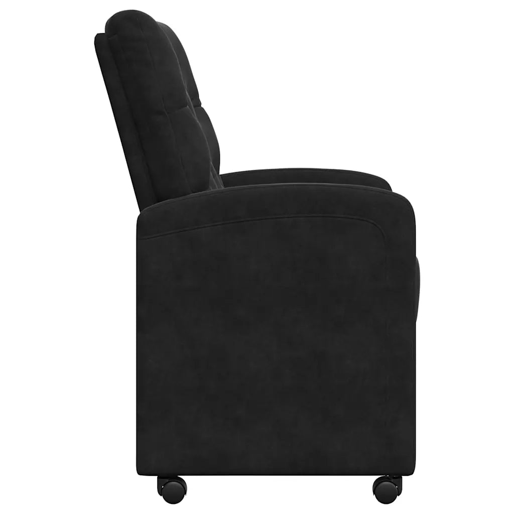 Sedie da Pranzo con Ruote 2 pcs Nero 58 x 67 x 97 cm Velluto 42017871