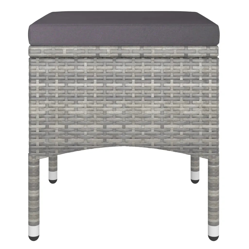 Set Pranzo da Giardino 5 pz Polyrattan e Vetro Temperato Grigio cod mxl 71384