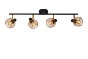 Plafoniera loft 4 faretti nero-oro 76cm Lucide Maren