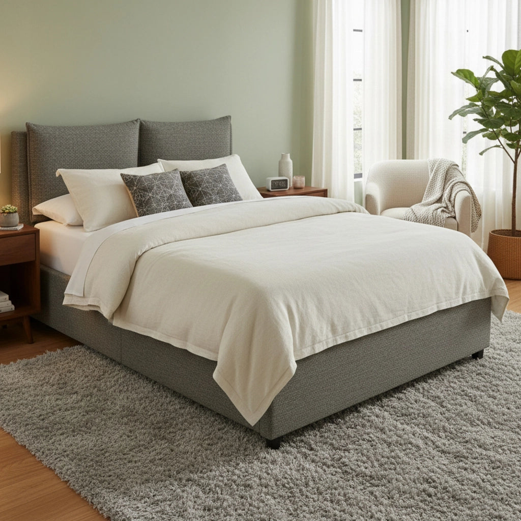 Formby, Letto Matrimoniale Sfoderabile Made in Italy, Grigio Cenere