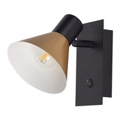 Applique con interruttore E14 nero/oro Alvaro Rabalux