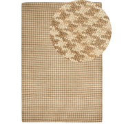 Tappeto da corridoio in iuta beige intrecciato a mano con motivo seghettato 200 x 300 cm stile boho rustico