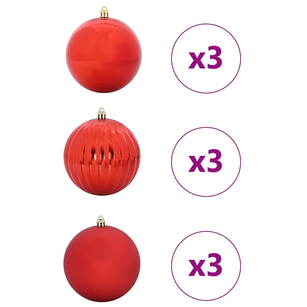 Set di palline di Natale XL 9 pz Rosso Plastica CFW9117257