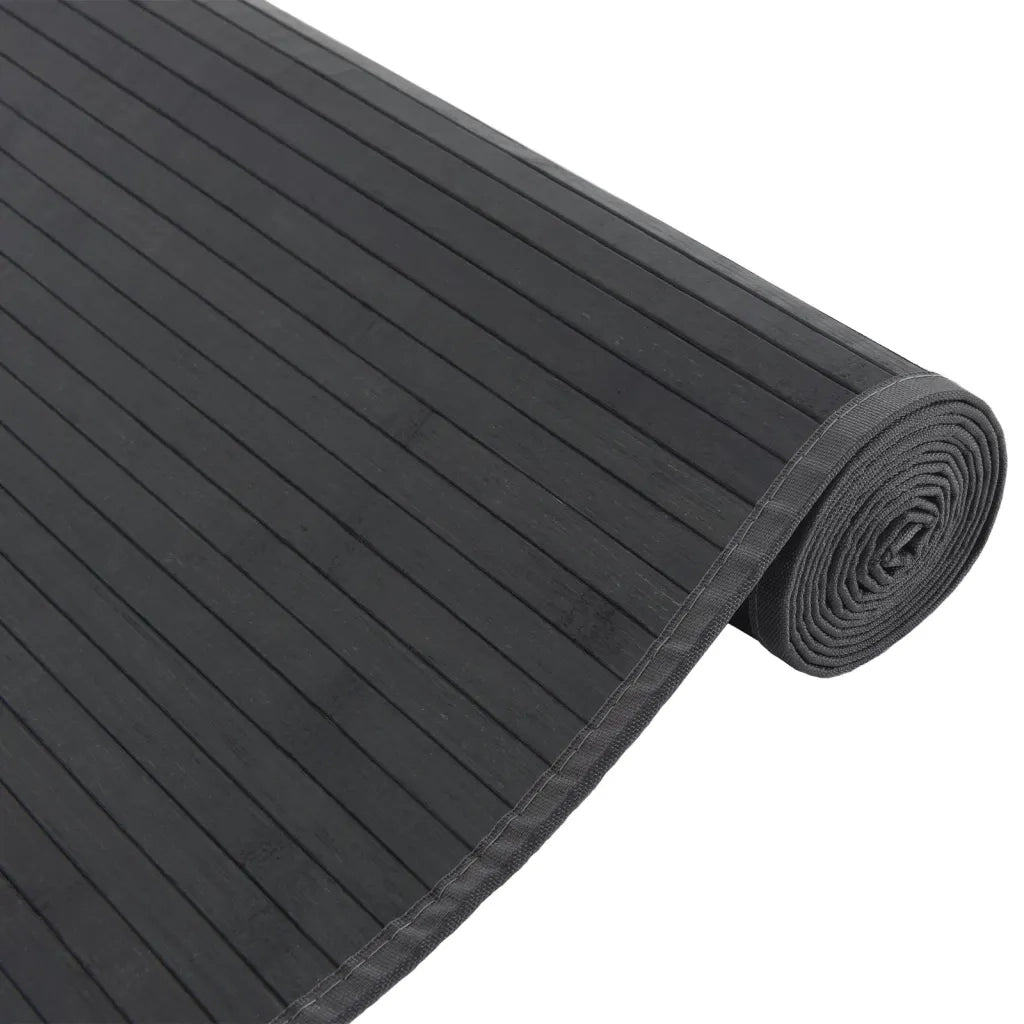 Tappeto Rettangolare Grigio 80x400 cm in Bambù 376922