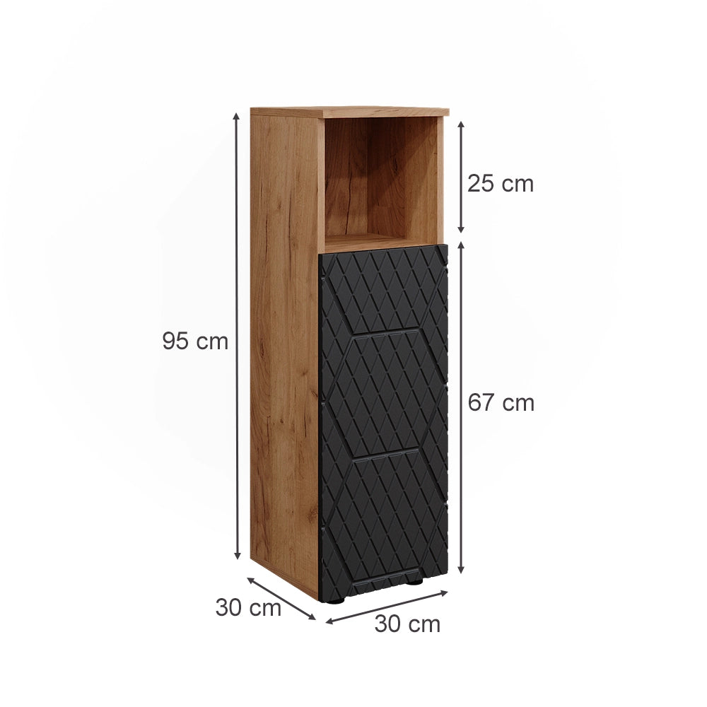 Vicco Mobile midi Antracite con struttura a nido d'ape 30 x 95 cm