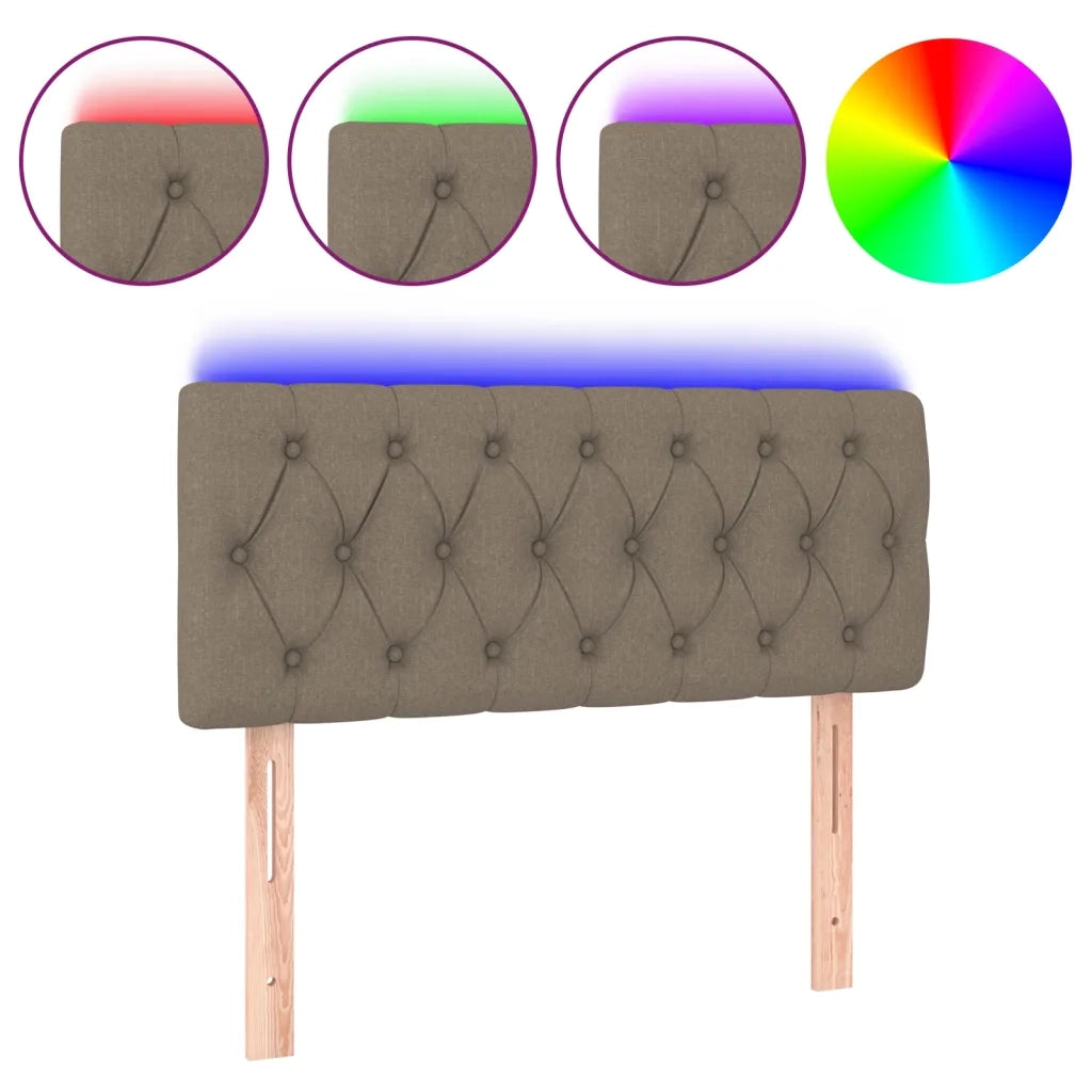 Testiera a LED-Testata con LED Tortora 100x7x78/88 cm in Tessuto