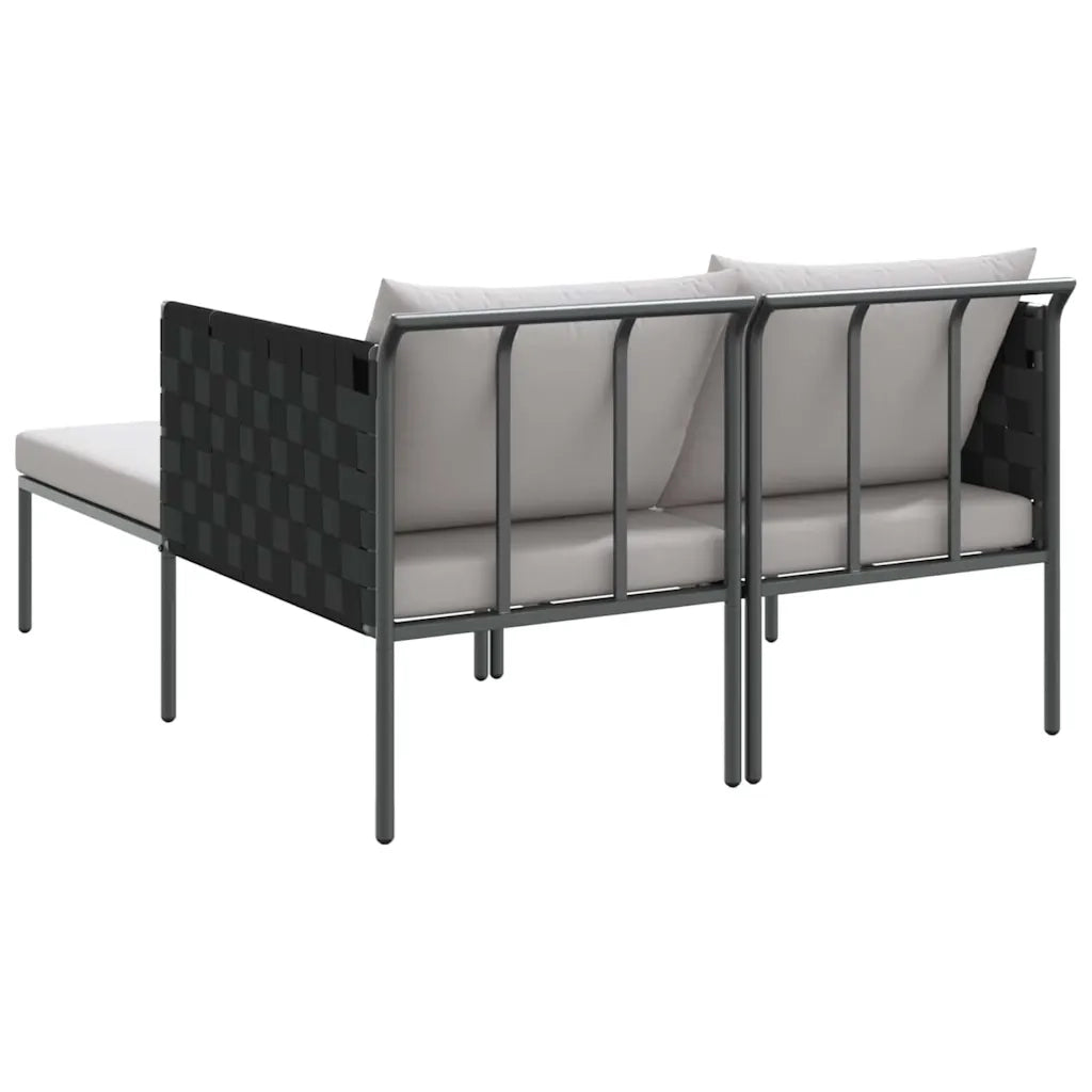 Lettino da Sole con cuscino Antracite 153 x 115 x 69.5 cm 42004134