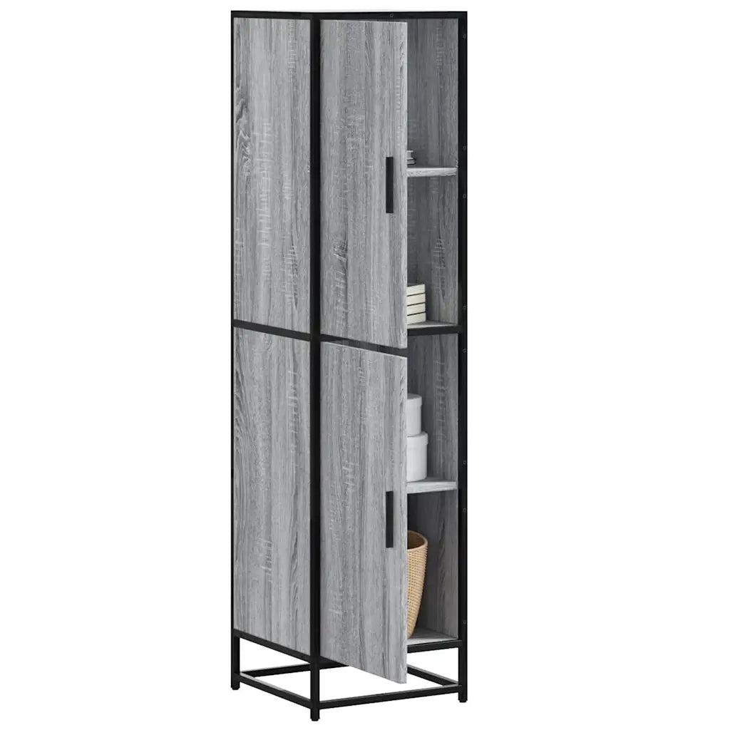 vidaXL Credenza Grigio Sonoma 35,5x35x139 cm Legno Multistrato Metallo