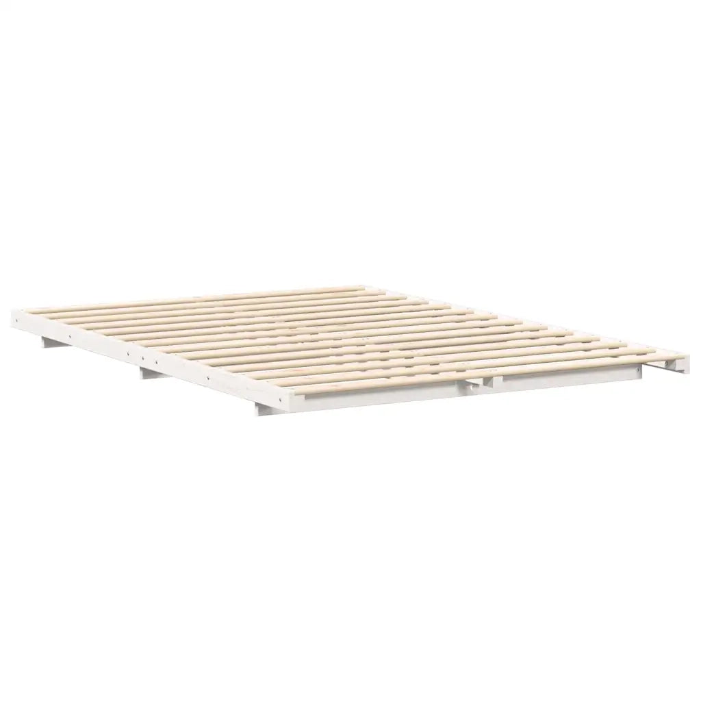 Struttura del letto Bianco 140 x 220 cm Pino massello 873131