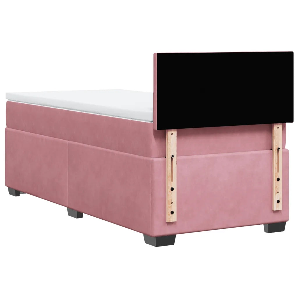 Giroletto a Molle con Materasso Rosa 90x200 cm in Velluto 3288509