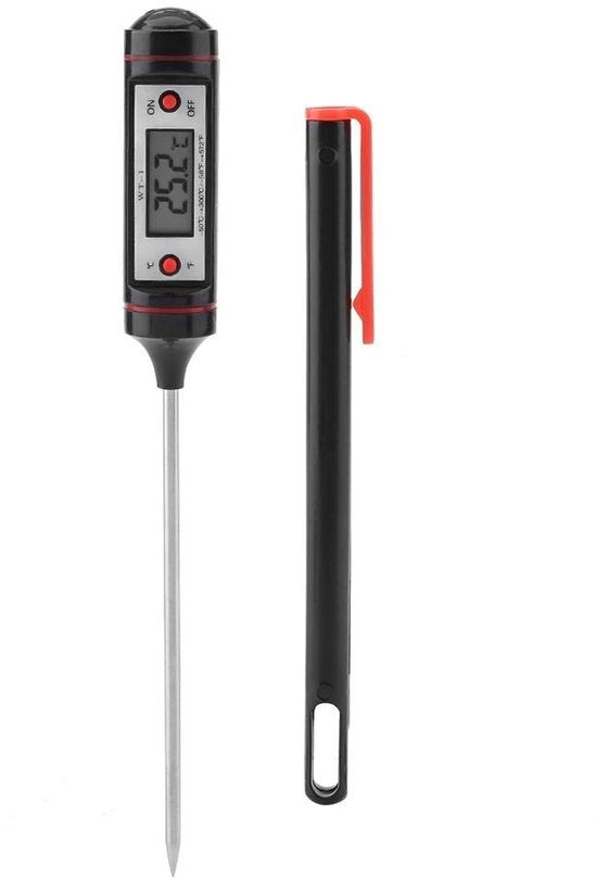 Termometro Digitale con Prova in Acciaio Inossidabile - Termometro per Cucina - Termometro per BBQ - Termometro per Alimenti - Termometro per la Temperatura del Corpo - Prova in Acciaio Inossidabile - Termometro per la Cucina