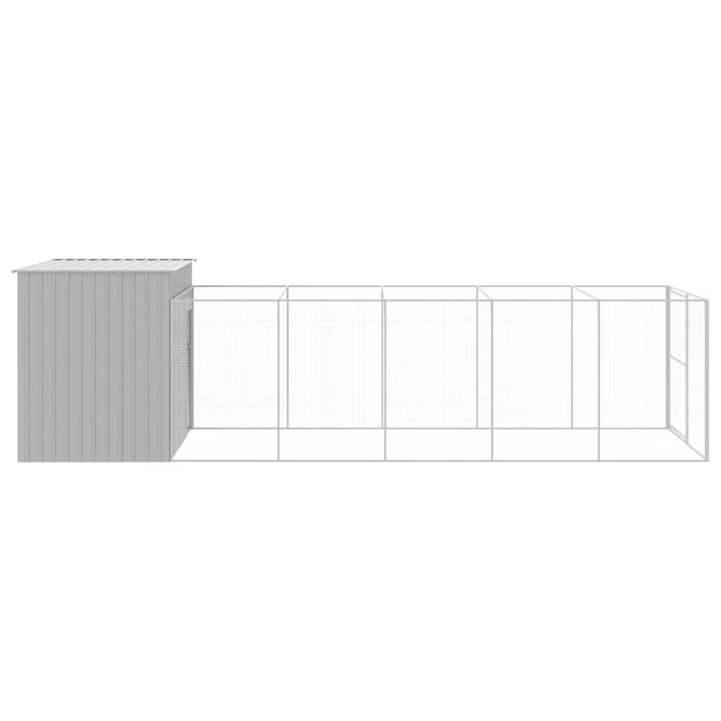 Casetta Cani Corsa Grigio Chiaro 214x661x181 cm Acciaio Zincato 3189127