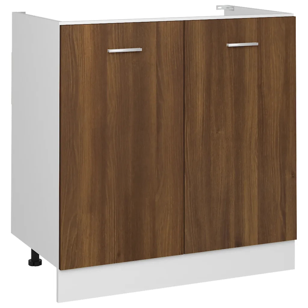 Mobiletto Rovere Marrone 80x46x81,5 cm in Legno Multistrato cod mxl 78653