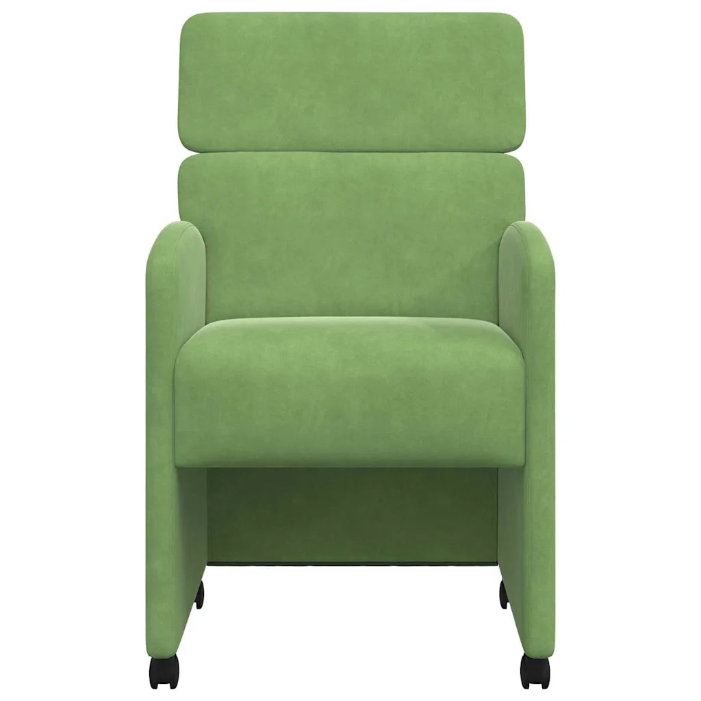 Sedie da Pranzo con Ruote 2 pcs Verde chiaro 58 x 65 x 98 cm 42017878